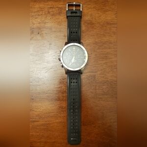 Nixon 48-20 Chrono P Men's Black Sport Watch with Silicone Strap